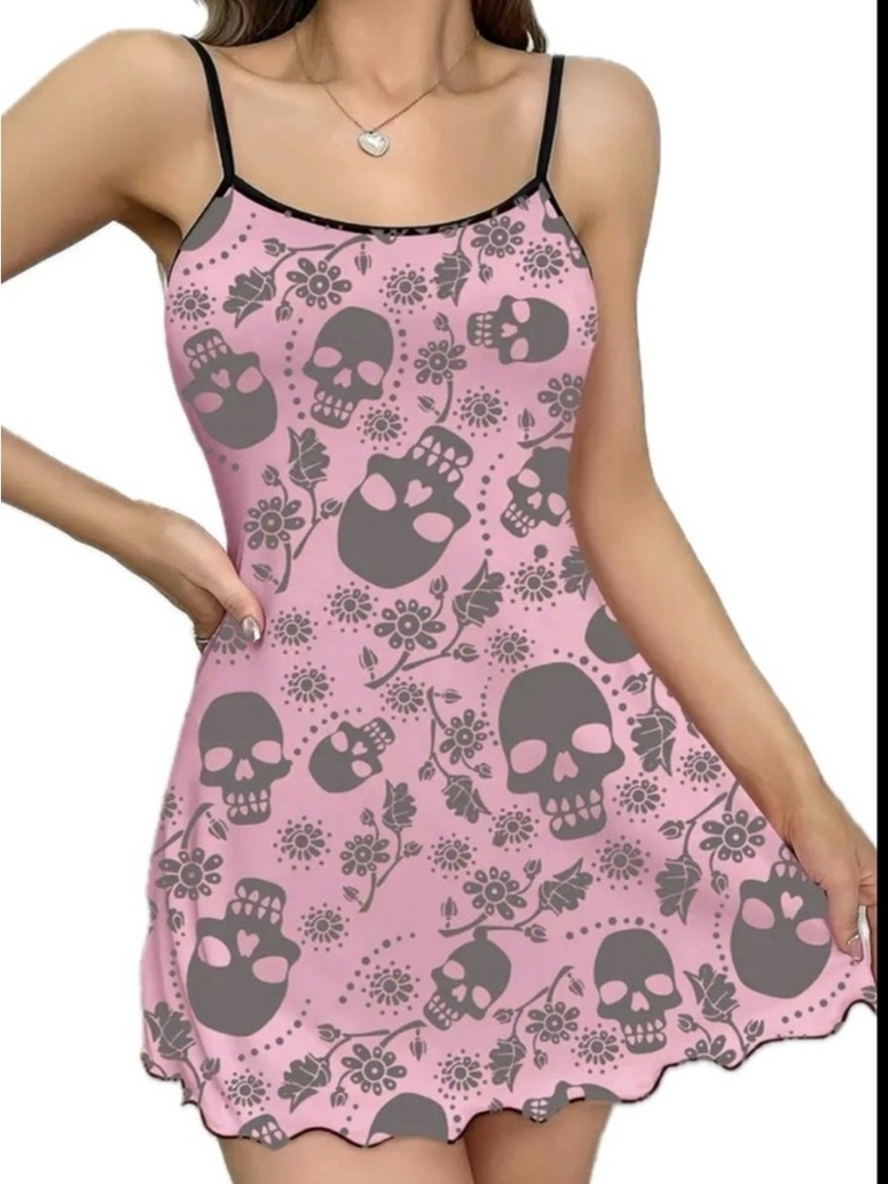 NWOT baby pink & light grey nighty. Sz s